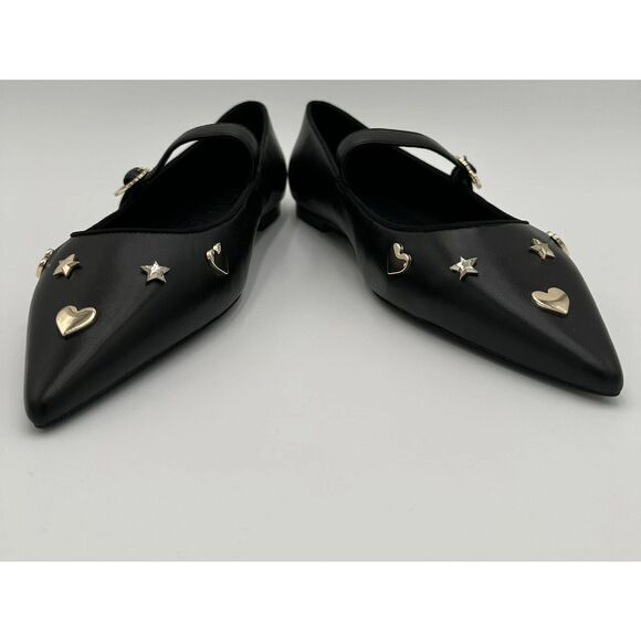 Karl Lagerfeld Paris Veyda Mary Jane FL Flats Black Leather US 7.5 NWOB - Picture 5 of 6